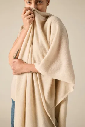 100% Cashmere Wrap in Pale Marle Beige