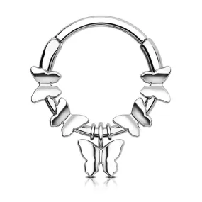 16G Symmetrical Butterfly Clicker Septum Ring