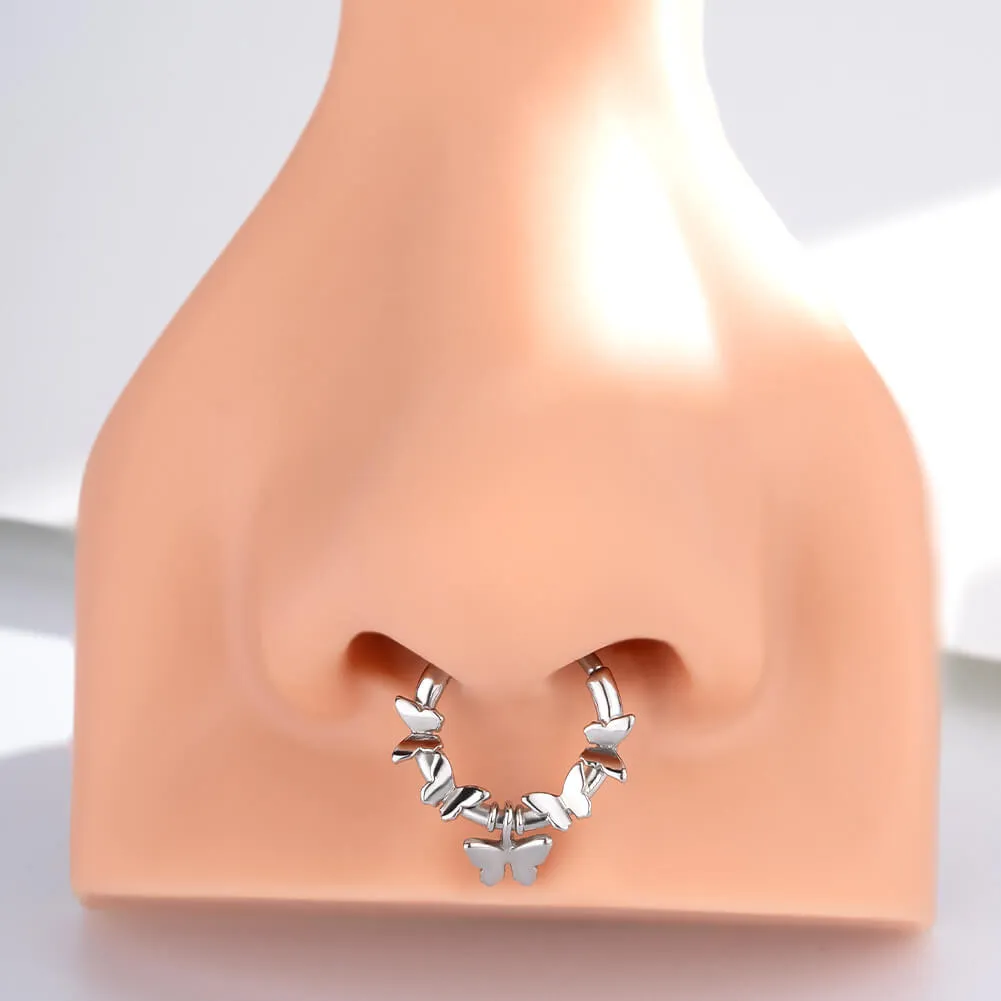 16G Symmetrical Butterfly Clicker Septum Ring