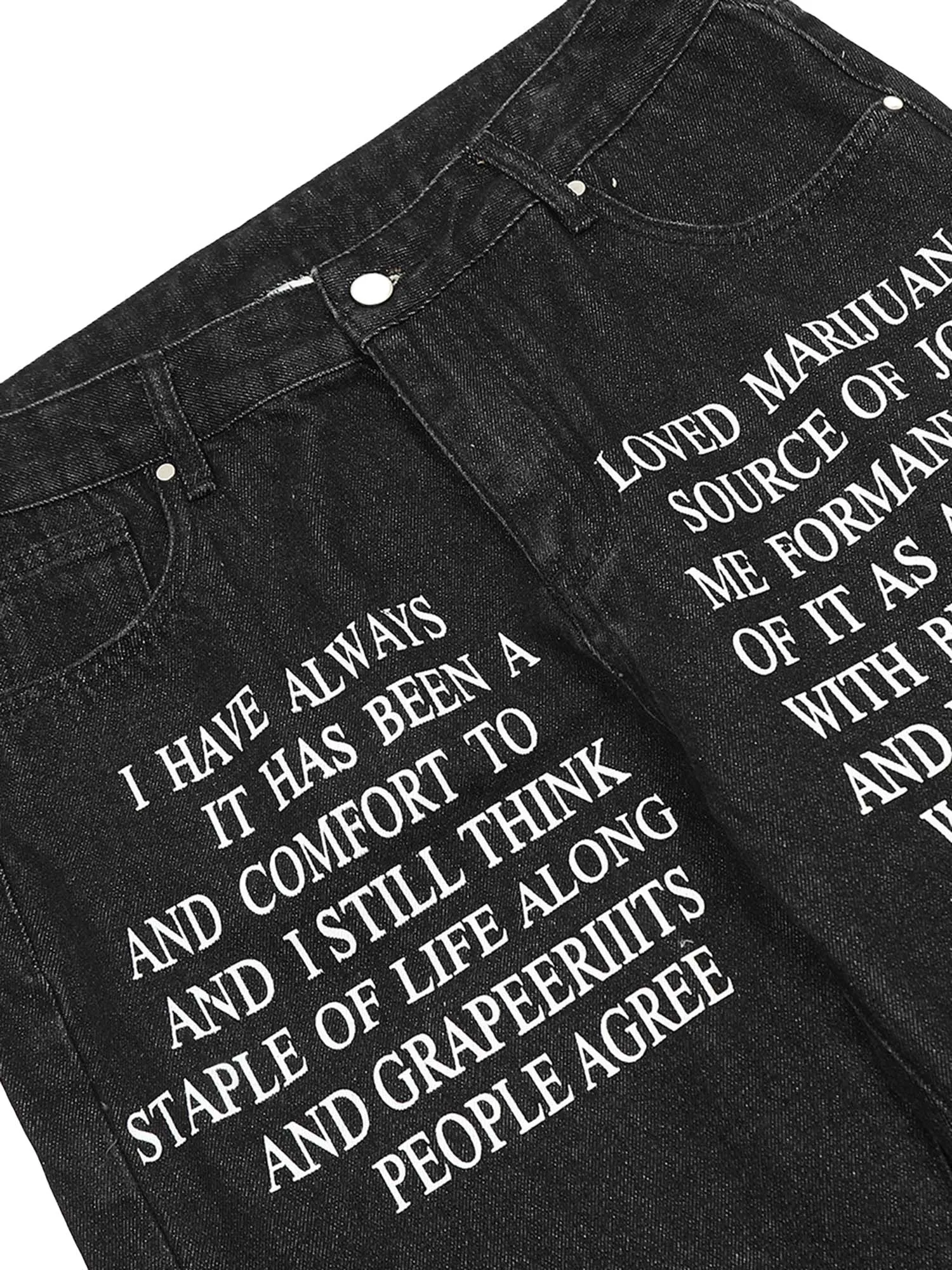 1984 Letter Embroidery Hip-Hop Washed Jeans