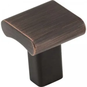 1" OVERALL LENGTH BRUSHED OIL RUBBED BRONZE SQUARE PARK CABINET KNOB #183DBAC