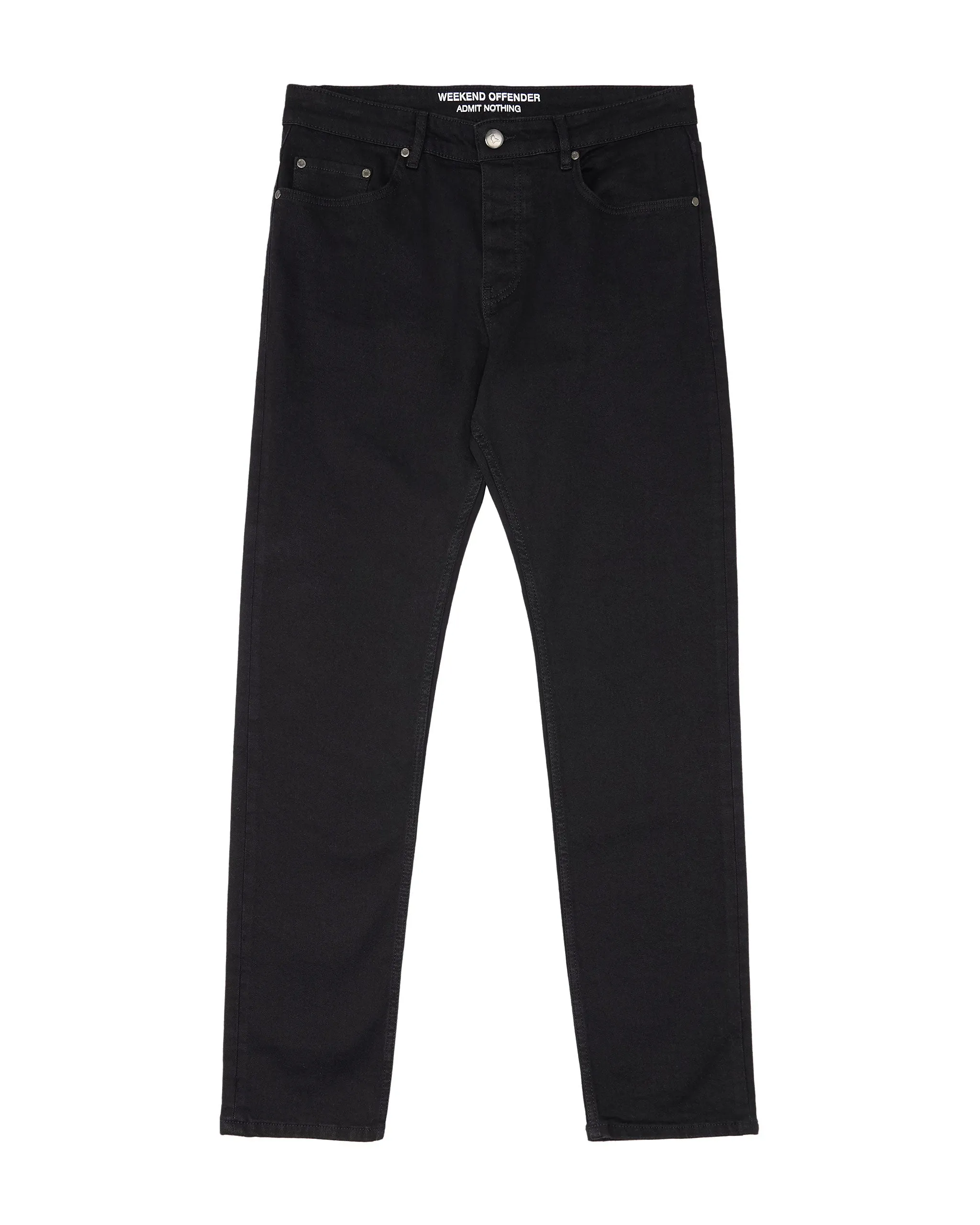 444 Tapered Black Denim Jeans