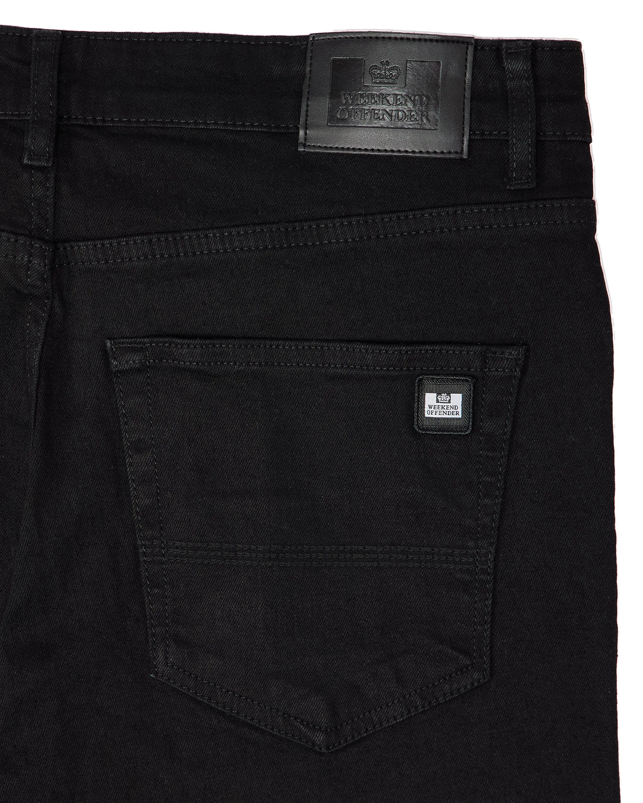 444 Tapered Black Denim Jeans