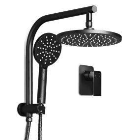 9" WELS Shower Head Hand Held Spray Mixer Set Round Bathroom Black