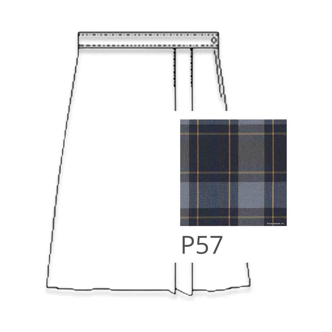 A  Juniors Plaid Poly Cot Box Pleat Skirt  - P57