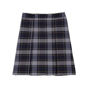 A  Juniors Plaid Poly Cot Box Pleat Skirt  - P57