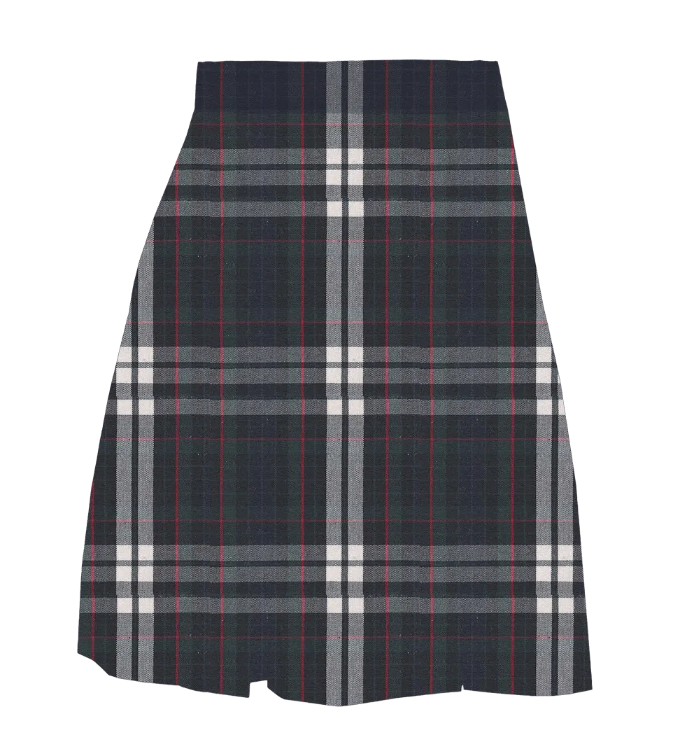 A  - Juniors Plaid Poly Cot Box Pleat Skirt  - P60