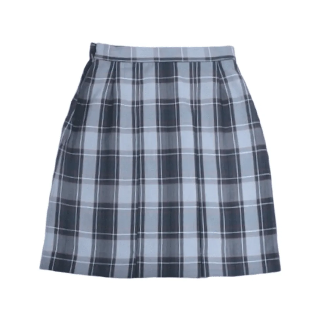 A  Plaid Poly Box Pleat Skirt  - P82