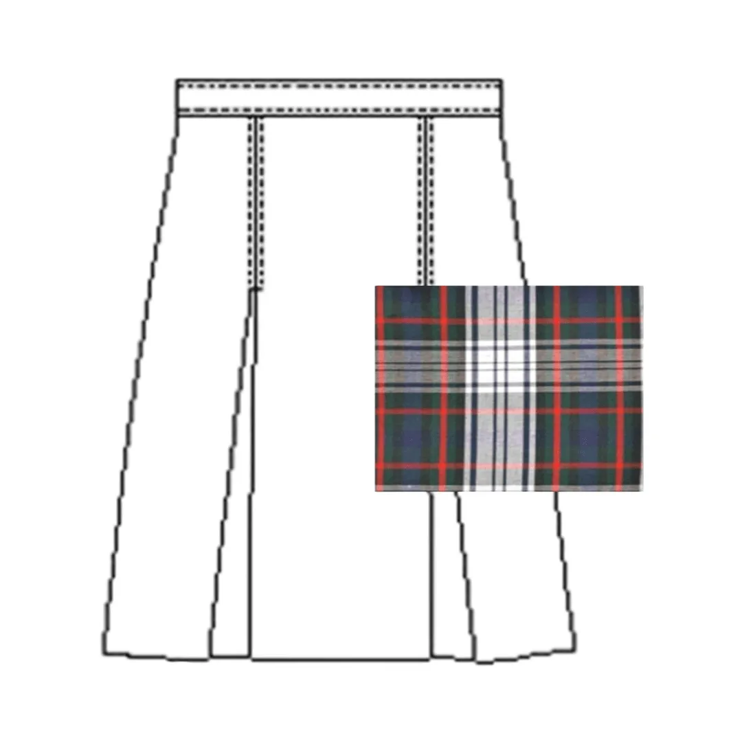 A  Plaid Poly Cot Box Pleat Skirt  - P49