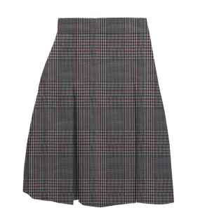 A  - Plaid PolyCot Box Pleat Skirt  -  08G