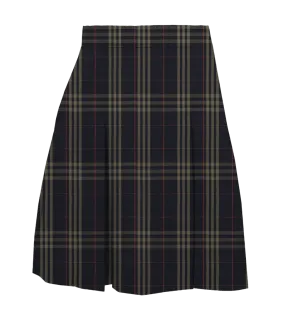 A  - Plaid Polycot Box Pleat Skirt - P1C