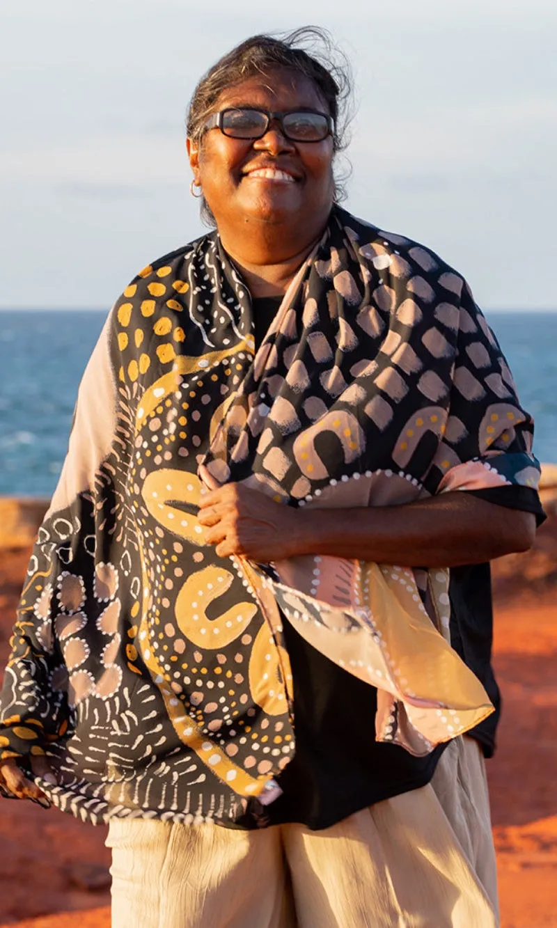 Aboriginal Art Scarf The Path They Have Laid