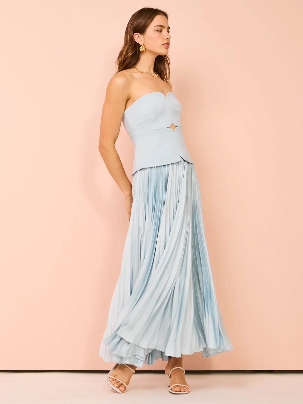 Acler Avonlea Midi Dress in Celeste Blue