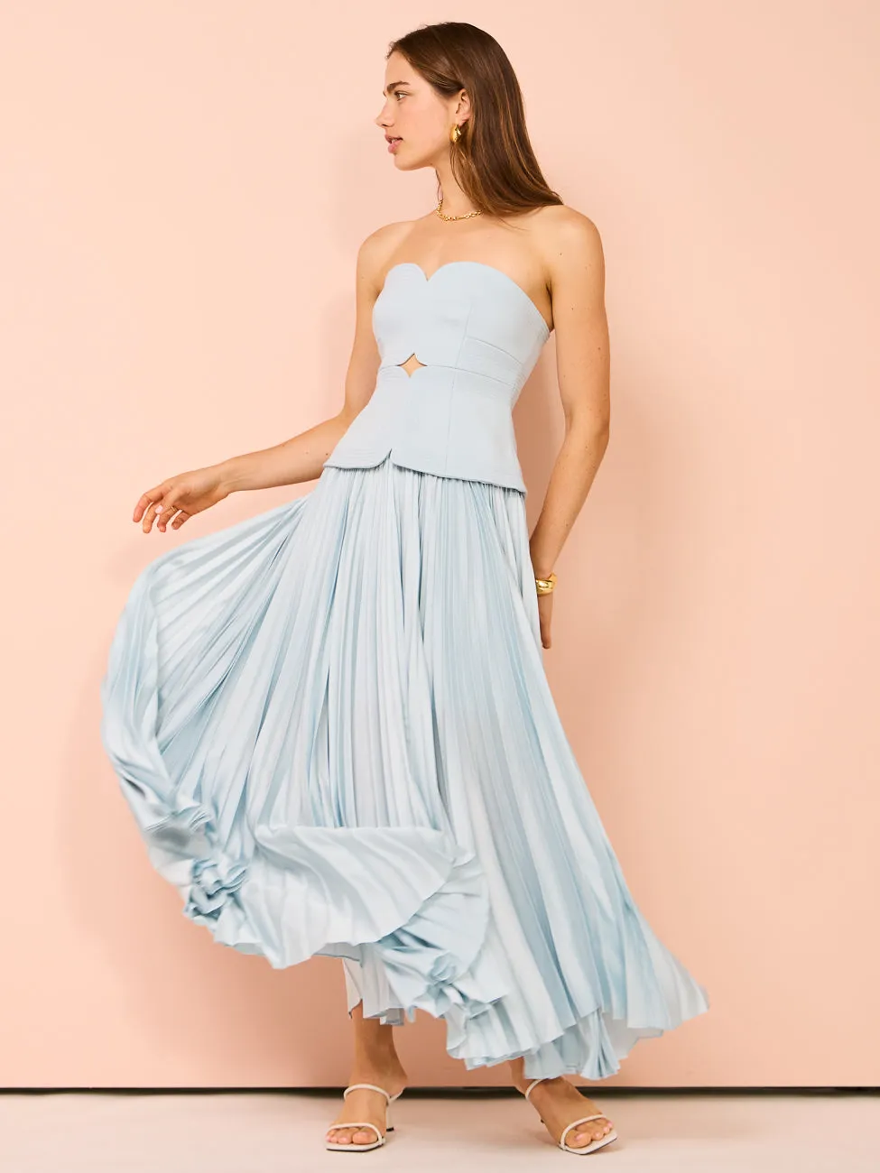 Acler Avonlea Midi Dress in Celeste Blue