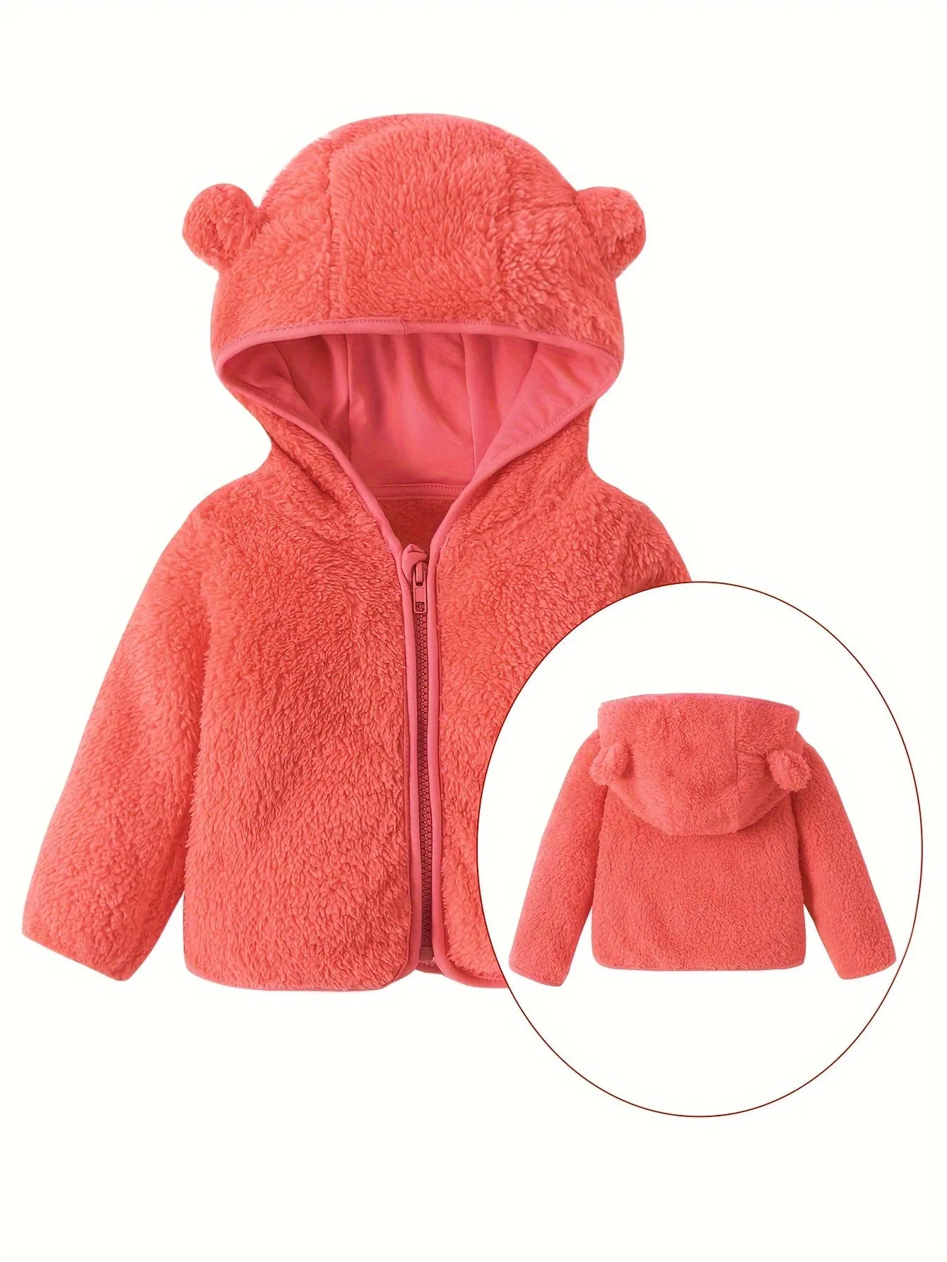 Adorable Fleece Jacket for Toddlers – Cute Bear Ears Hoodie for Girls & Boys | Warm Winter Teddy Coat