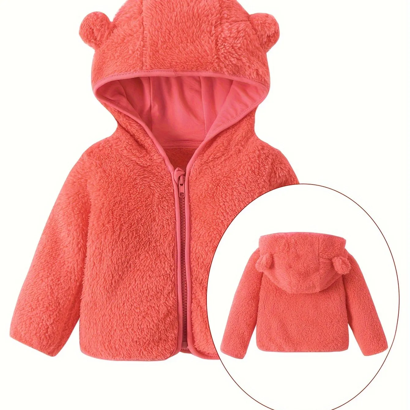 Adorable Fleece Jacket for Toddlers – Cute Bear Ears Hoodie for Girls & Boys | Warm Winter Teddy Coat