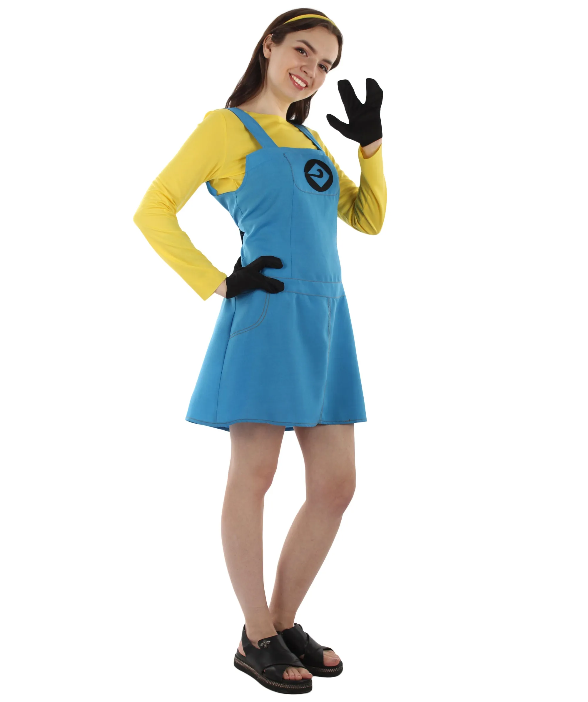 Adult Women's Animated Movie Yellow Creature Costume |  Yellow & Blue Halloween Costume