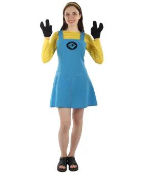 Adult Women's Animated Movie Yellow Creature Costume |  Yellow & Blue Halloween Costume