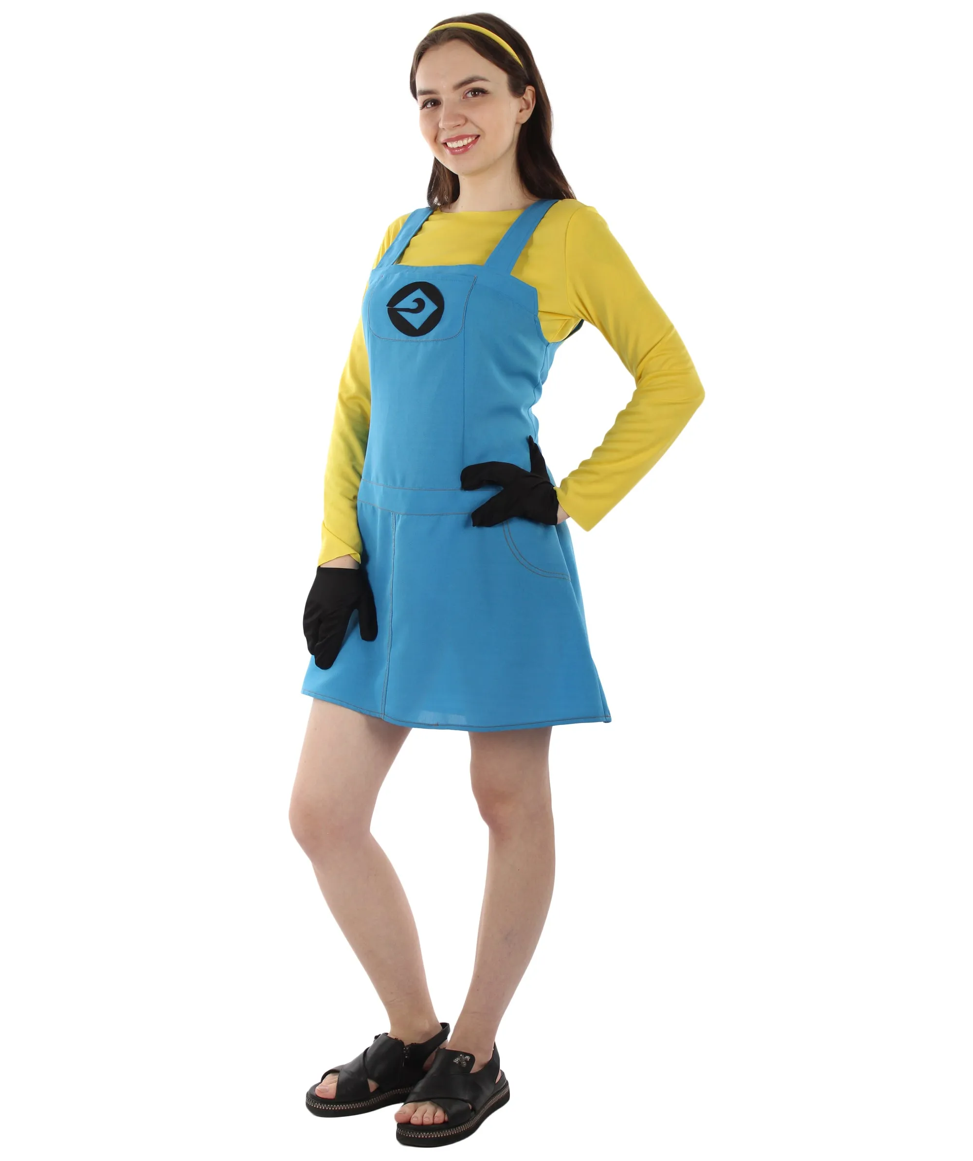 Adult Women's Animated Movie Yellow Creature Costume |  Yellow & Blue Halloween Costume