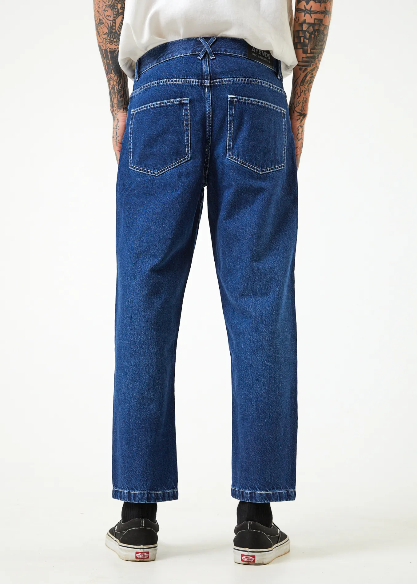 AFENDS Mens Ninety Twos - Denim Relaxed Jeans - Original Rinse