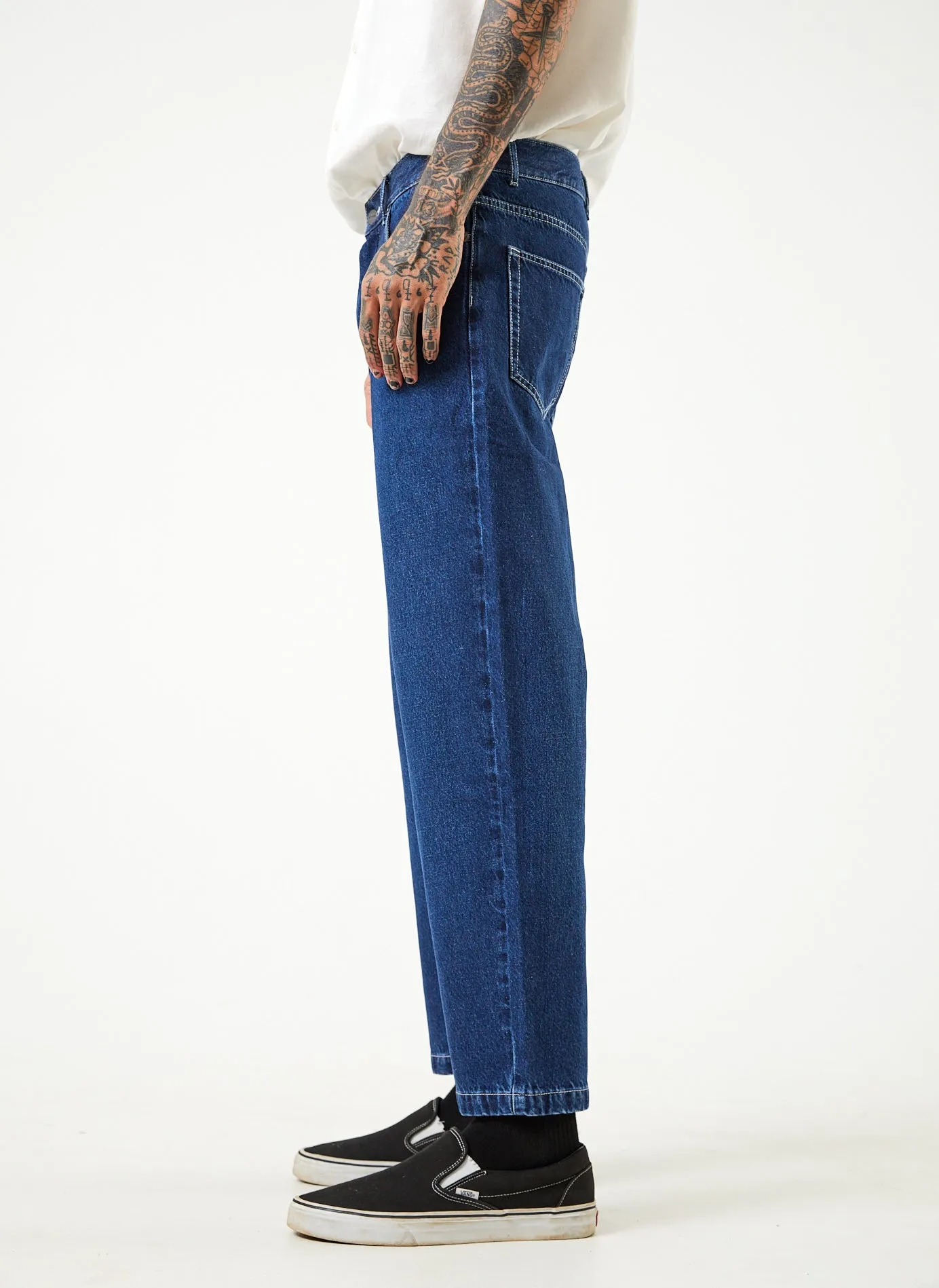 AFENDS Mens Ninety Twos - Denim Relaxed Jeans - Original Rinse