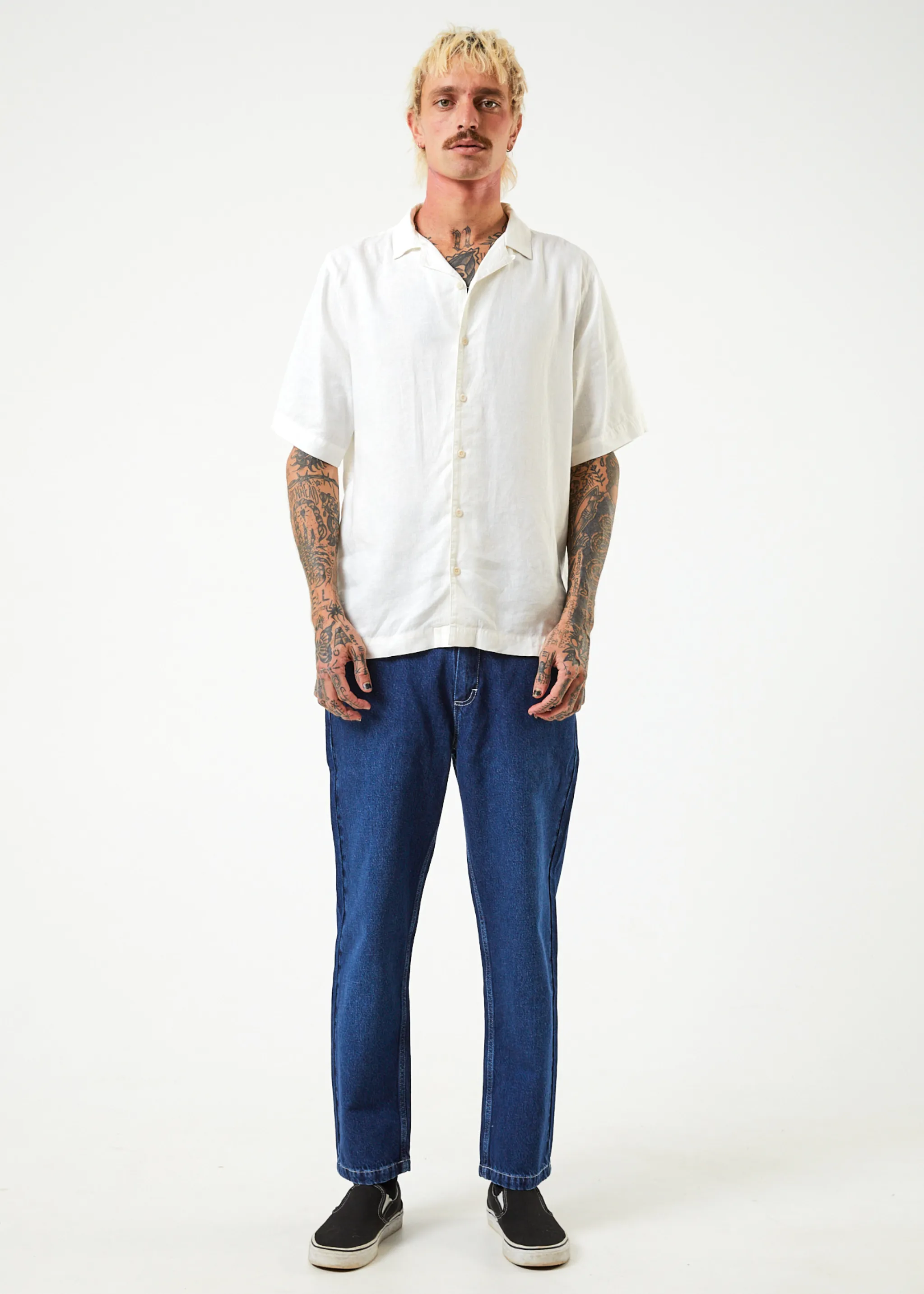 AFENDS Mens Ninety Twos - Denim Relaxed Jeans - Original Rinse