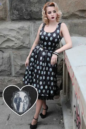 Amanda Black Frankenstein Monster Print Swing Dress