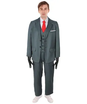 Anime Spy-inspired Costume Set| Suit Jacket Pants Tie Hand Gloves| Flame-retardant Synthetic Materials