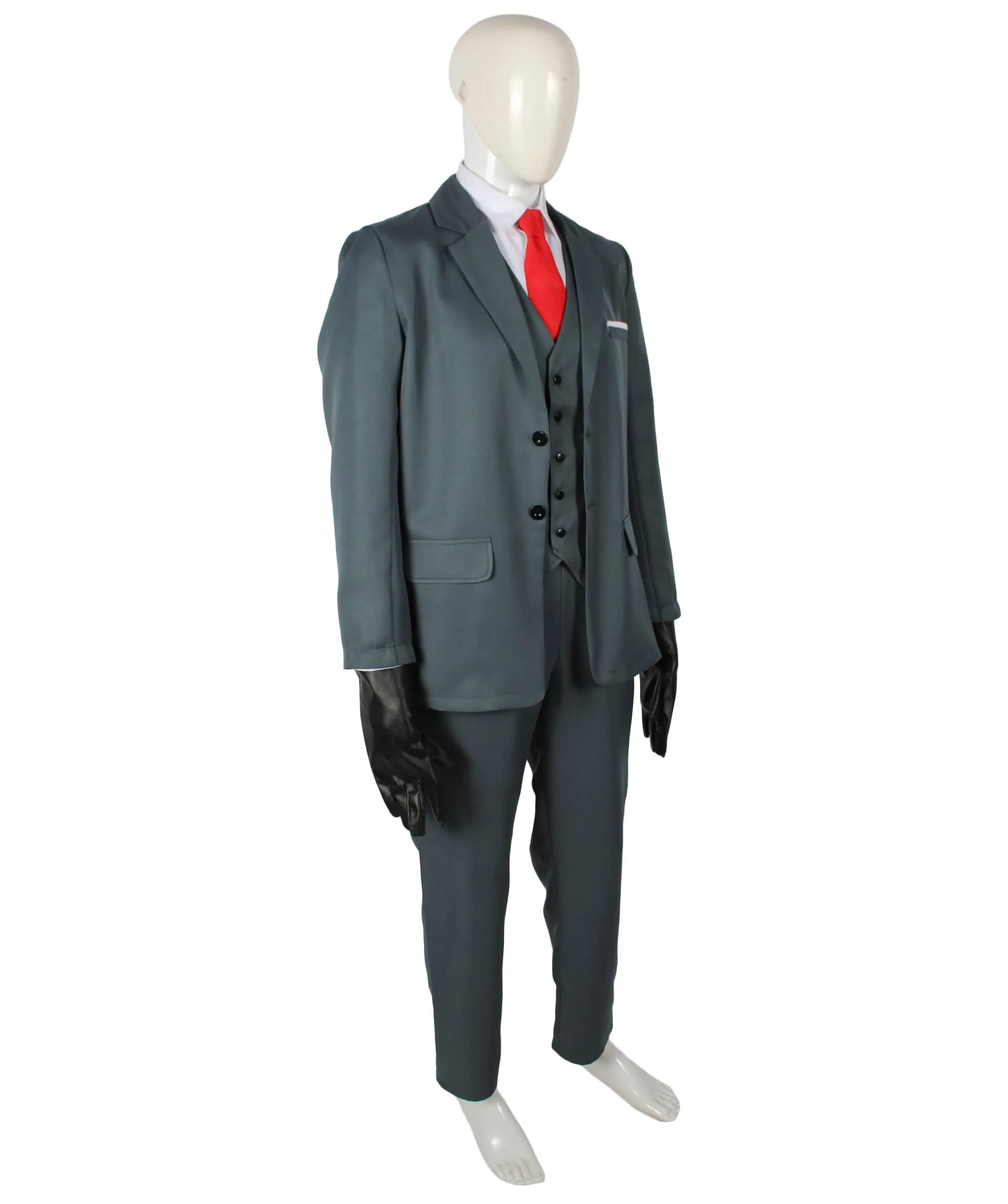 Anime Spy-inspired Costume Set| Suit Jacket Pants Tie Hand Gloves| Flame-retardant Synthetic Materials