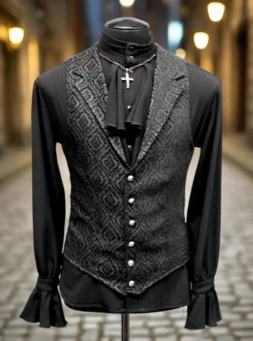 ARISTOCRAT VEST - DIAMOND PATTERN - BLACK TAPESTRY