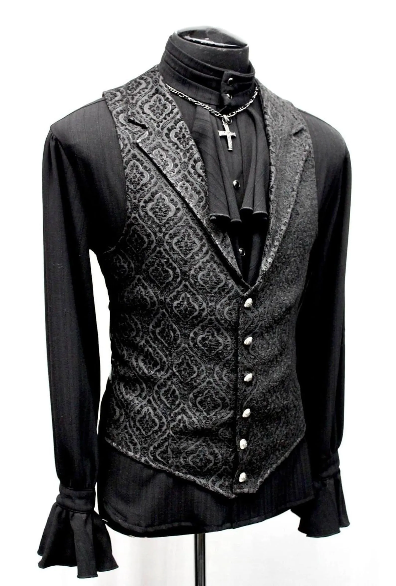 ARISTOCRAT VEST - DIAMOND PATTERN - BLACK TAPESTRY