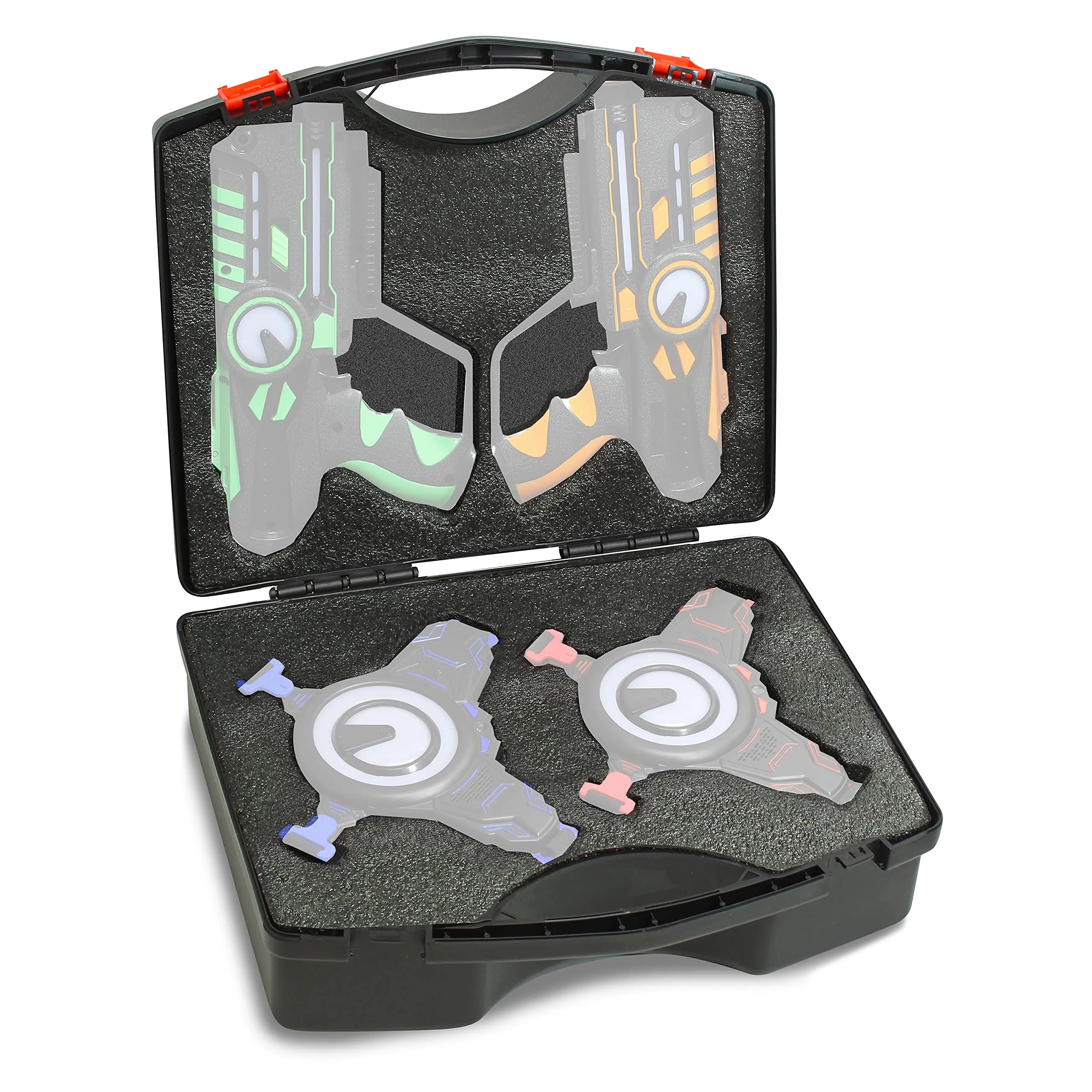 ArmoGear Laser Tag Carrying Case with Handle Laser Tag 4 Pack (Non-Rechargeable Only)