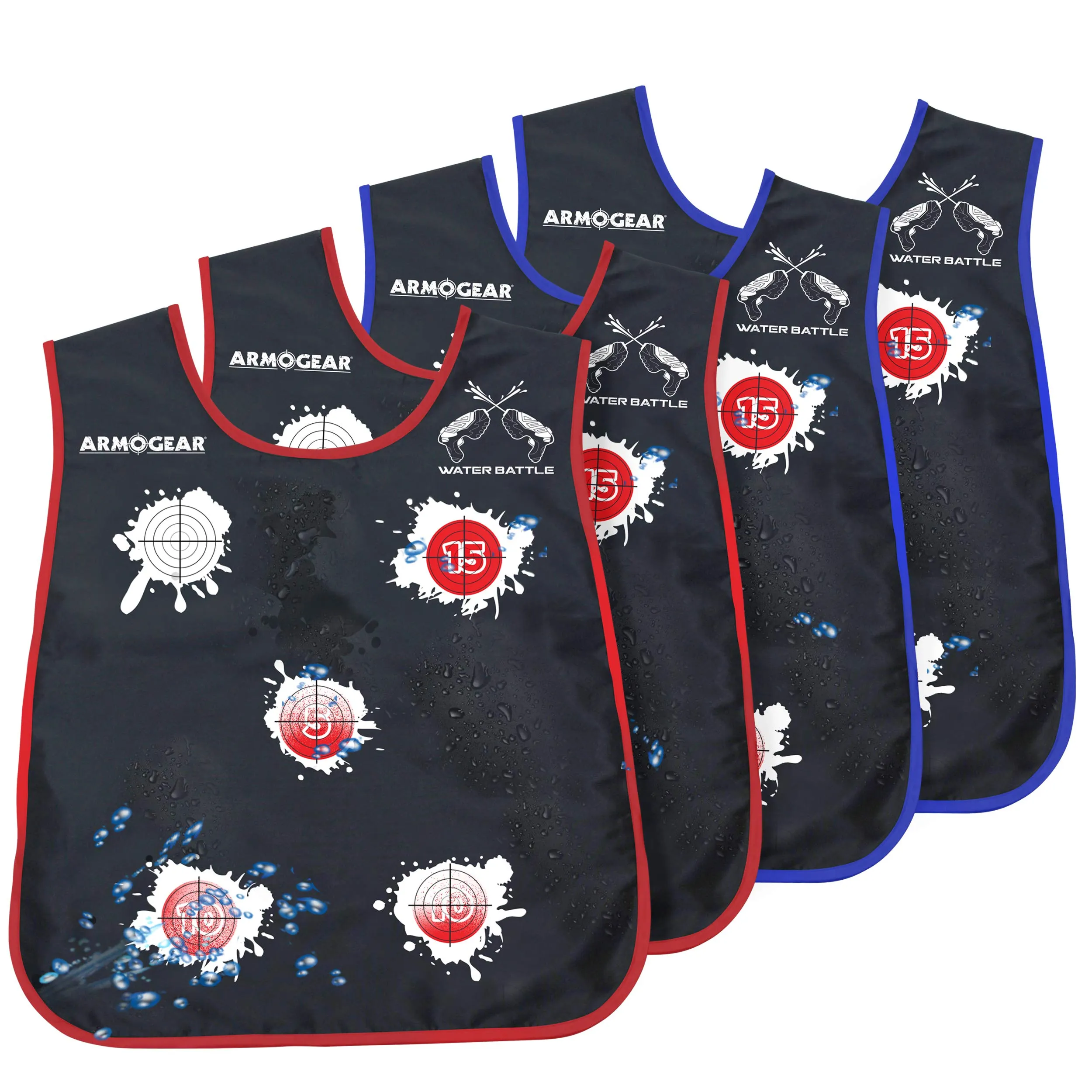 ArmoGear Water Activated Target Vests for Water Guns (4 Pack) | Summer Outdoor or Backyard