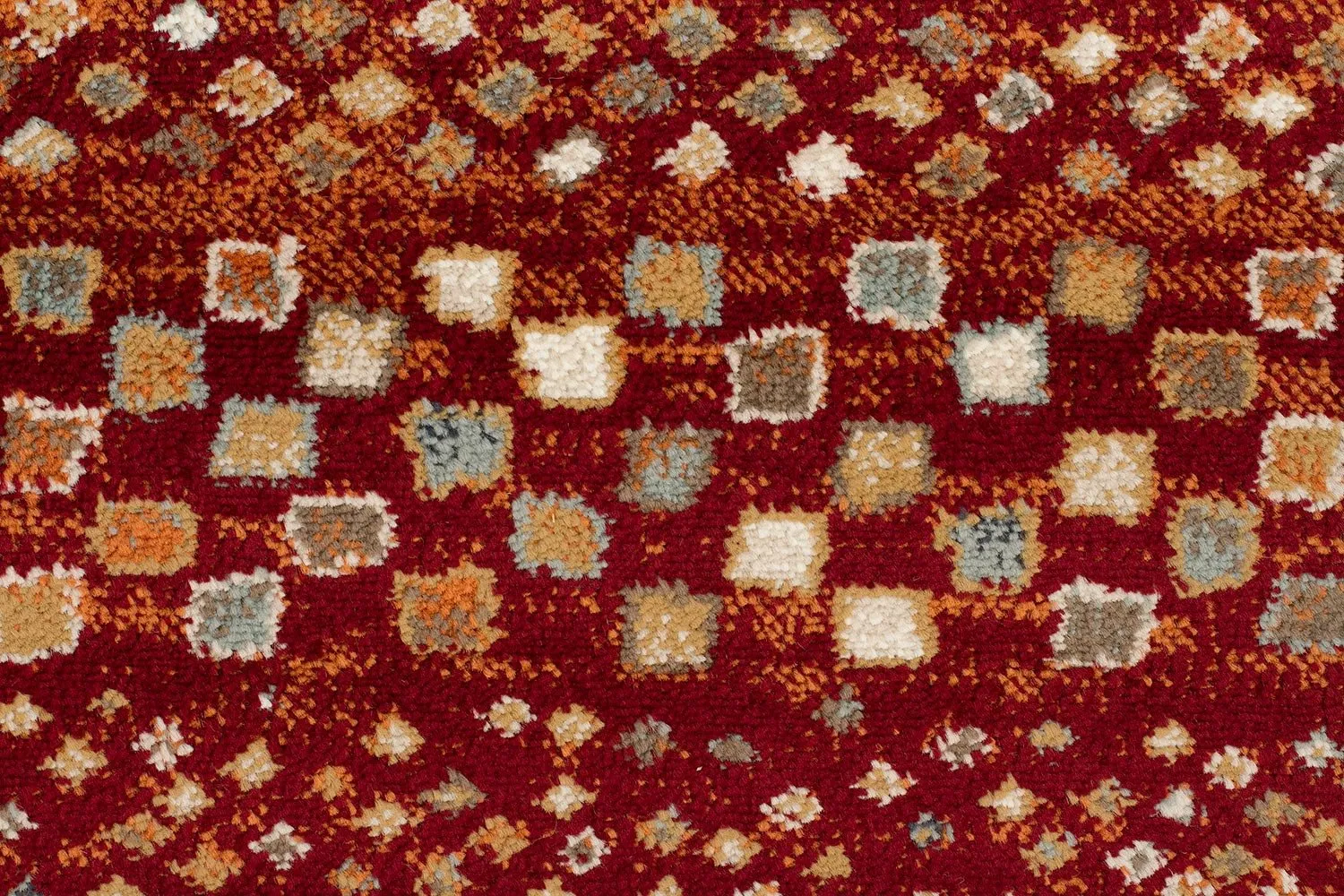 Asmita Squares Rust Rug Runner