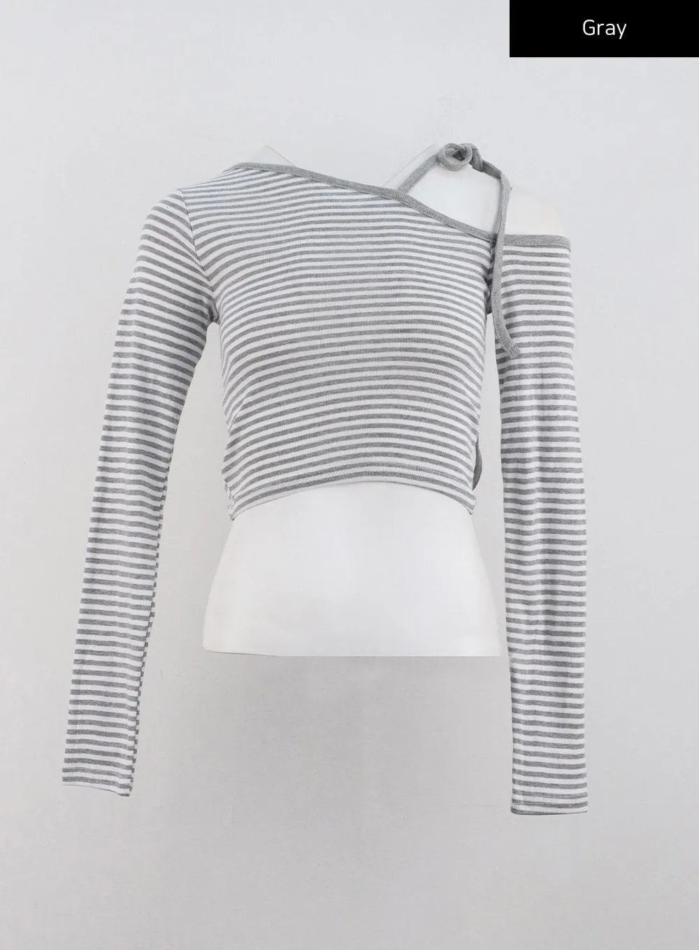 Asymmetrical Stripe Crop Top CN328