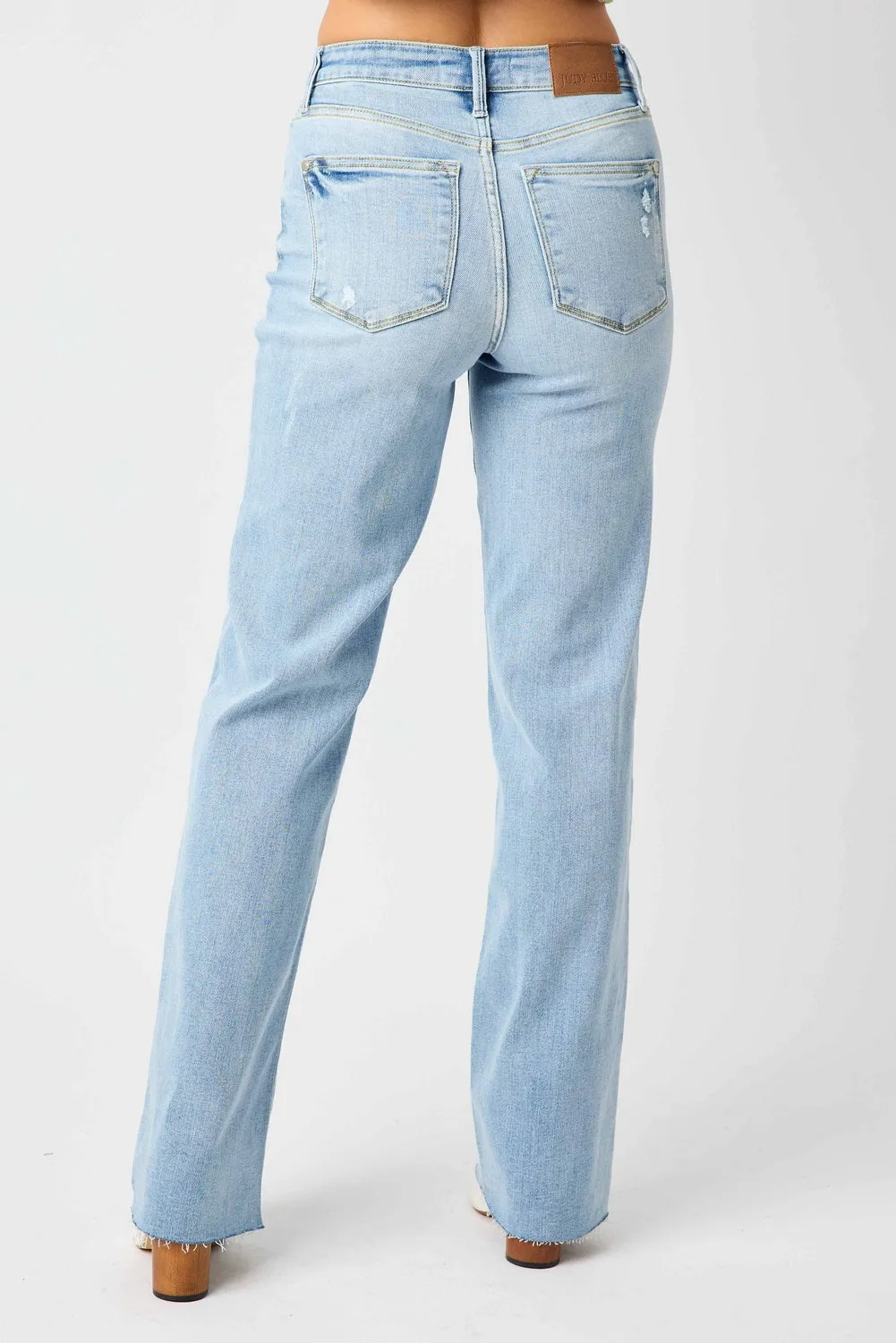 Avery Straight Fit High Rise Jeans with V Front Waistband