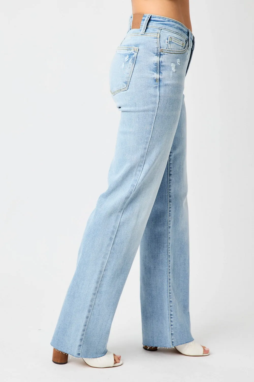 Avery Straight Fit High Rise Jeans with V Front Waistband