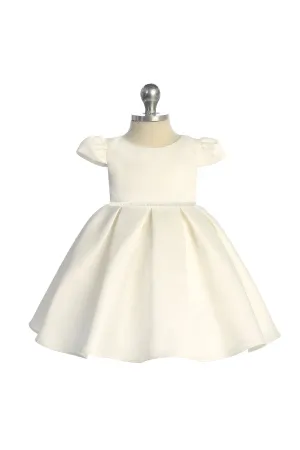 Baby Girls Ivory Classic Cap Sleeve Pleated Dress 6-24 Months