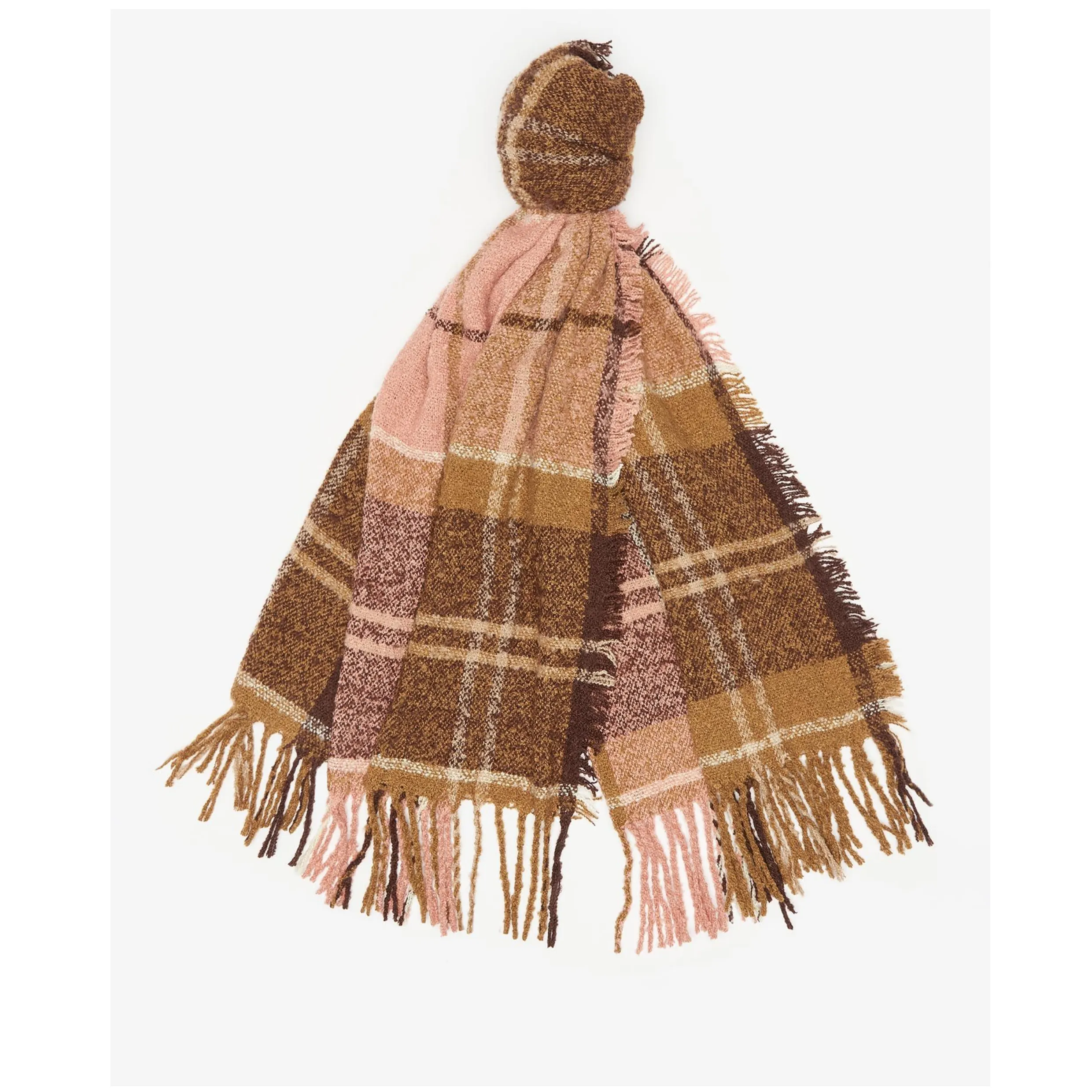 Barbour Boucle Scarf in Chocolate Tartan  LSC0130