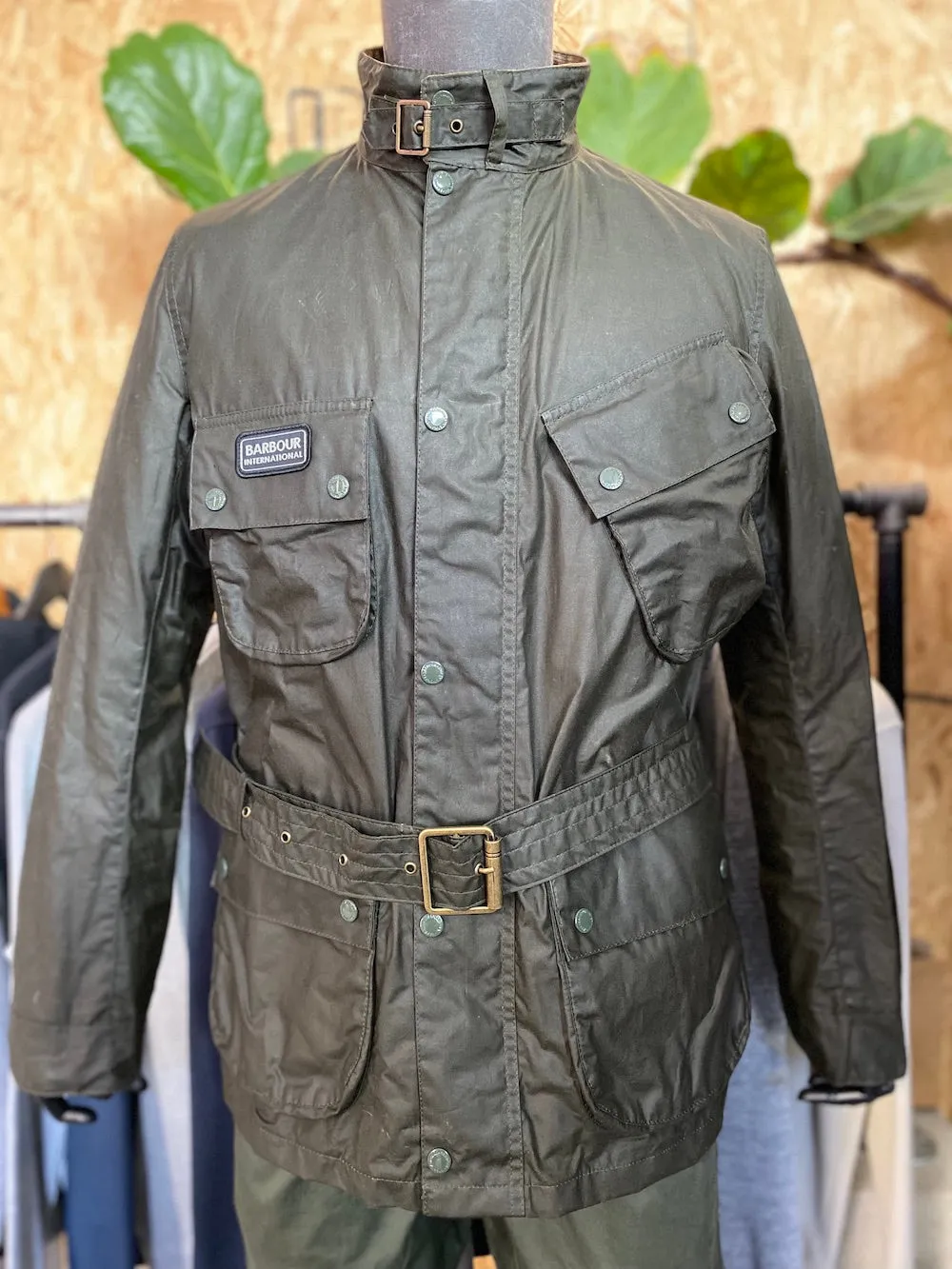 Barbour International Light Weight Slim Wax Jacket - Olive