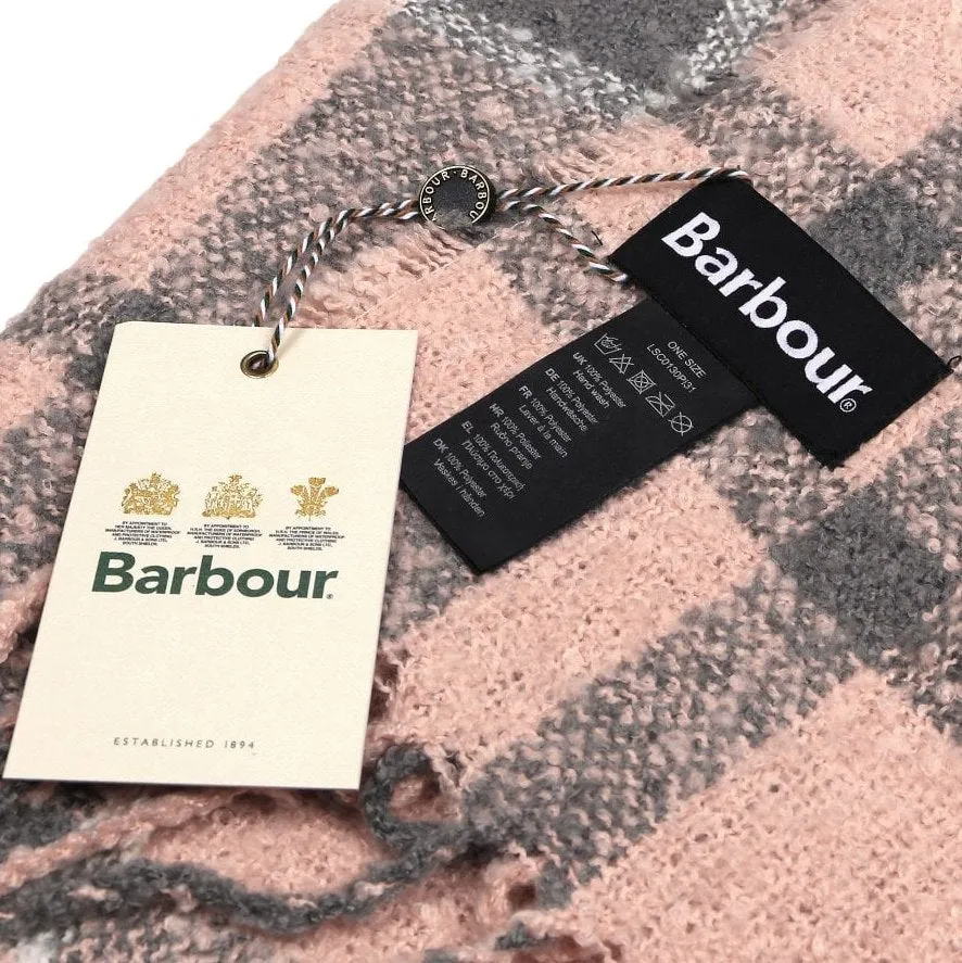 Barbour Scarf-Boucle-Wrap-Pink/Grey-LSC0130PI31