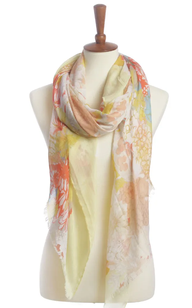 BASC4959 Floral Printed Oblong Scarf