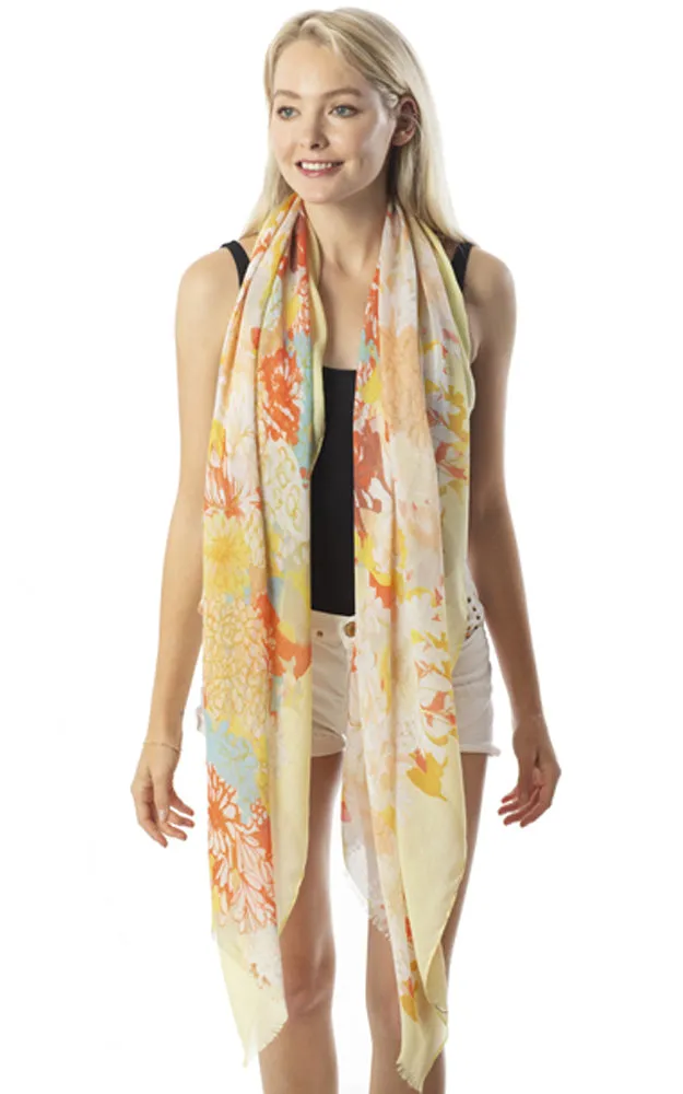 BASC4959 Floral Printed Oblong Scarf