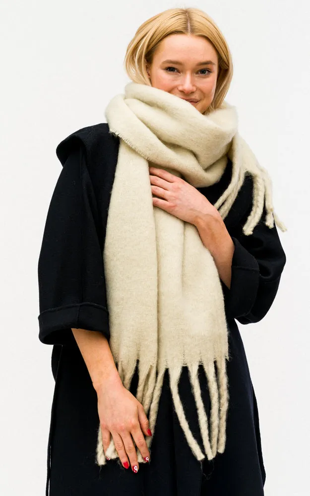 BASC6013 Grunge Oblong Scarf w/Fringes