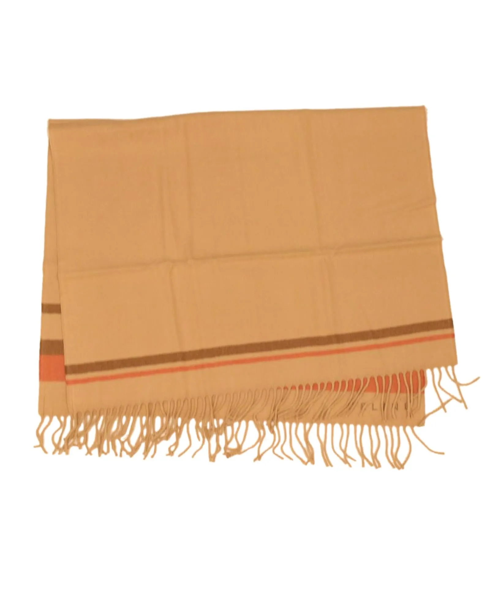 Beige and Red Wool Scarf