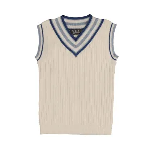 Belati Cobalt Striped Edges V Neck vest (BKN527)