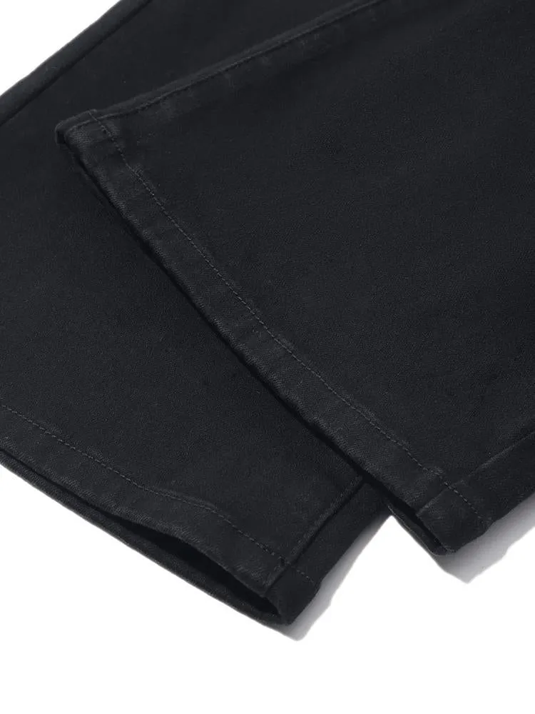 Black Ankle Length Flared Jeans