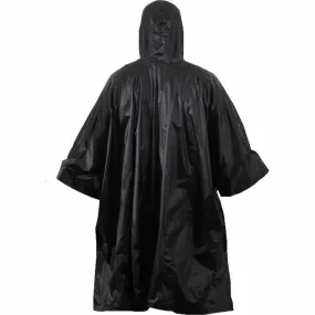 Black - GI Enhanced Military Style Poncho - Polyester Ripstop