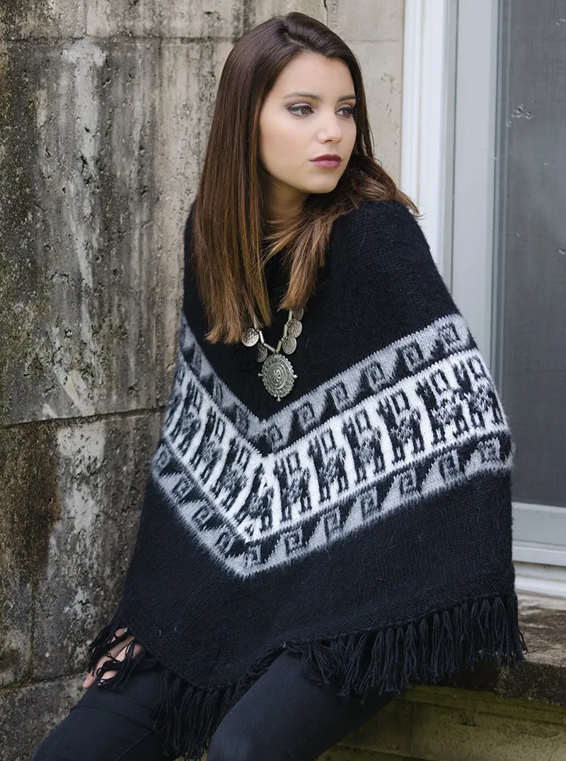 Black Poncho for Women