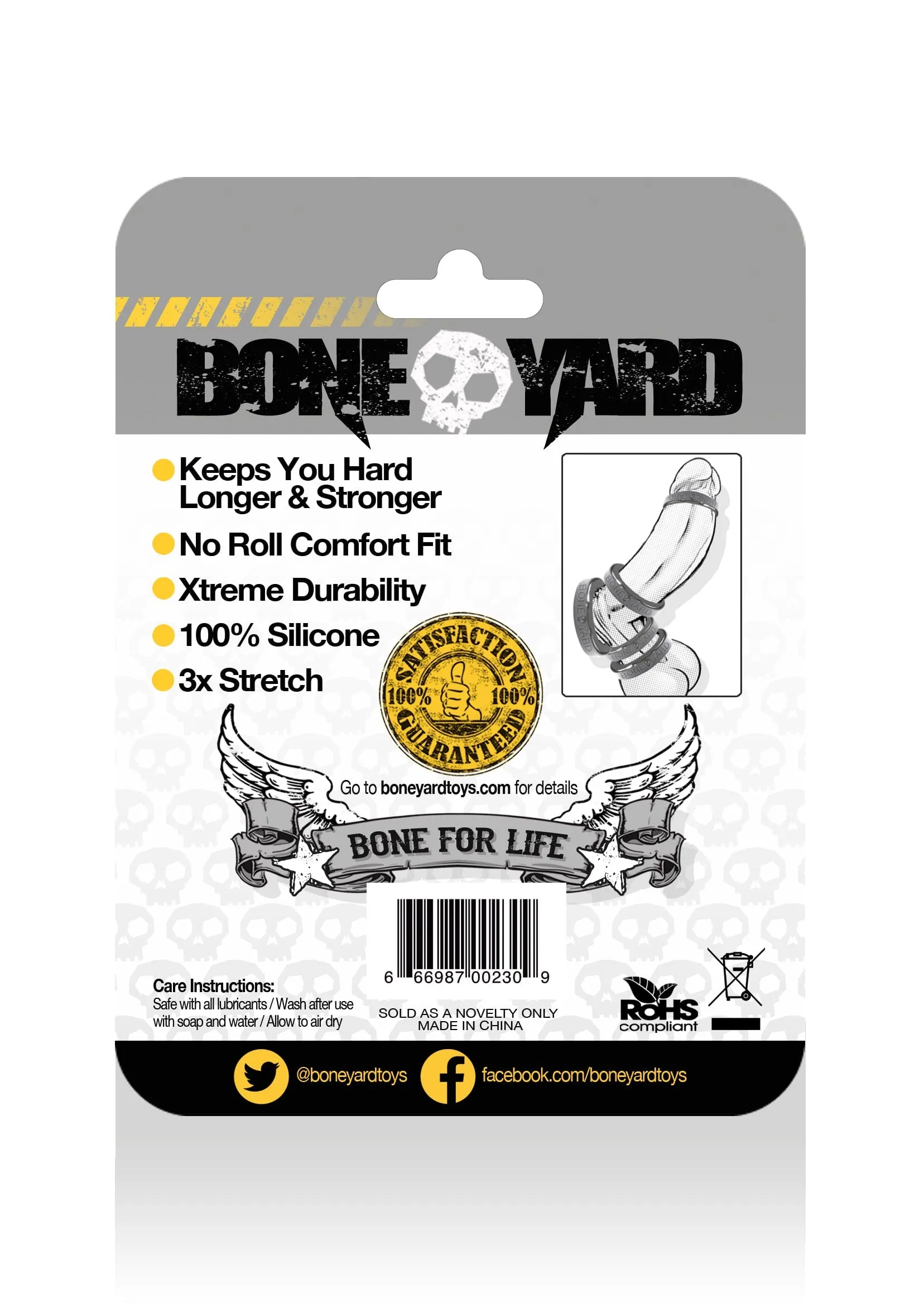 Boneyard Silicone Ring 30mm Grey